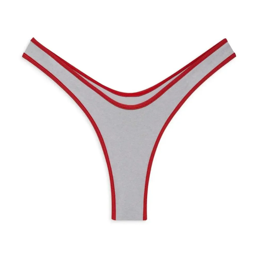 NWT Frankies Bikinis Full Moon Micro Thong Bikini Bottom Cherry Mint Medium M